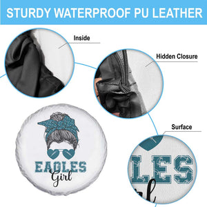 Eagles Girl Messy Bun Spare Tire Cover Funny Sports Fan Team TS02 Print Your Wear