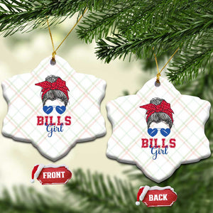 Bills Girl Messy Bun Ceramic Ornament Funny Sports Fan Team TS02 Print Your Wear