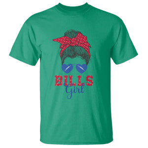 Bills Girl T Shirt Messy Bun Funny Sports Fan Team TS02 Irish Green Print Your Wear