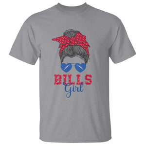 Bills Girl Messy Bun T Shirt Funny Sports Fan Team TS02 Sport Gray Print Your Wear