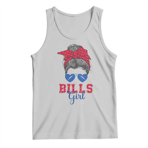 Bills Girl Messy Bun Tank Top Funny Sports Fan Team TS02 Ash Print Your Wear