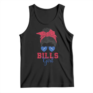Bills Girl Tank Top Messy Bun Funny Sports Fan Team TS02 Black Print Your Wear