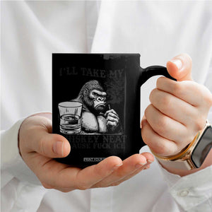 I'll Take My Whiskey Neat Because F Ice Coffee Mug Smoking and Drinking Bigfoot Subtle Political Resistance TS02 Print Your Wear
