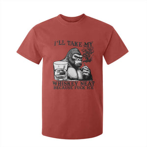 I'll Take My Whiskey Neat Because F Ice T Shirt For Kid Smoking and Drinking Bigfoot Subtle Political Resistance TS02 Red Print Your Wear