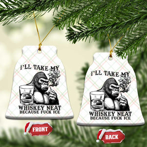 I'll Take My Whiskey Neat Because F Ice Ceramic Ornament Smoking and Drinking Bigfoot Subtle Political Resistance TS02 Print Your Wear