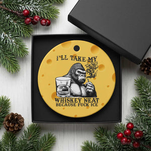 I'll Take My Whiskey Neat Because F Ice Ceramic Ornament Smoking and Drinking Bigfoot Subtle Political Resistance TS02 1pc Yellow Cheese Print Your Wear