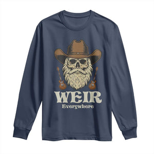 Weir Everywhere Western Skull Guitarist Long Sleeve Shirt Legendary Musician Memorial Retro Tribute for Fans TS02 Navy Print Your Wear