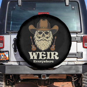 Weir Everywhere Western Skull Guitarist Spare Tire Cover Legendary Musician Memorial Retro Tribute for Fans TS02 No hole Black Print Your Wear