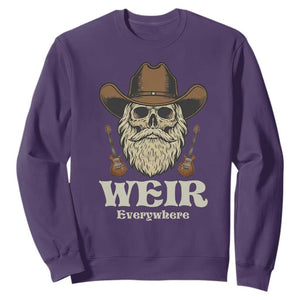 Weir Everywhere Western Skull Guitarist Sweatshirt Legendary Musician Memorial Retro Tribute for Fans TS02 Purple Print Your Wear