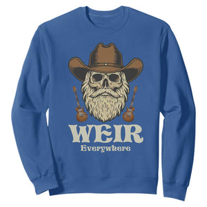 Weir Everywhere Western Skull Guitarist Sweatshirt Legendary Musician Memorial Retro Tribute for Fans TS02 Royal Blue Print Your Wear