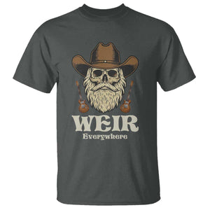 Weir Everywhere Western Skull Guitarist T Shirt Legendary Musician Memorial Retro Tribute for Fans TS02 Dark Heather Print Your Wear