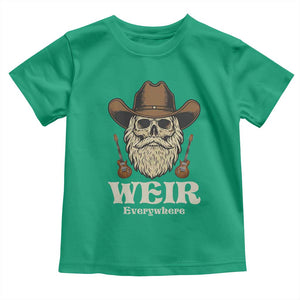 Weir Everywhere Western Skull Guitarist Toddler T Shirt Legendary Musician Memorial Retro Tribute for Fans TS02 Irish Green Print Your Wear