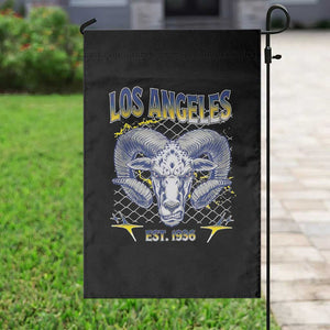 Cool Blue and Gold Ram Head Bighorn Sheep Graphic Garden Flag Est 1936 Los Angeles Lover TS02 Print Your Wear