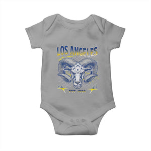 Cool Blue and Gold Ram Head Bighorn Sheep Graphic Baby Onesie Est 1936 Los Angeles Lover TS02 Sport Gray Print Your Wear