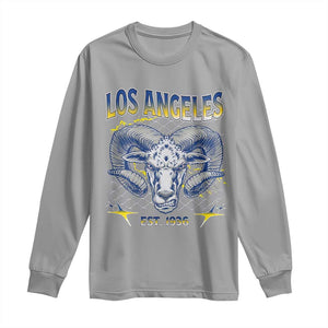 Cool Blue and Gold Ram Head Bighorn Sheep Graphic Long Sleeve Shirt Est 1936 Los Angeles Lover TS02 Sport Gray Print Your Wear