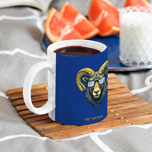 Cool Ram Game Day Bighorn Sheep Graphic Coffee Mug Bold Blue and Gold Fan TS02 Print Your Wear