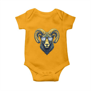 Cool Ram Game Day Bighorn Sheep Graphic Baby Onesie Bold Blue and Gold Fan TS02 Gold Print Your Wear