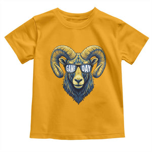 Cool Ram Game Day Bighorn Sheep Graphic Toddler T Shirt Bold Blue and Gold Fan TS02 Gold Print Your Wear