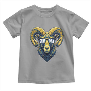 Cool Ram Game Day Bighorn Sheep Graphic Toddler T Shirt Bold Blue and Gold Fan TS02 Sport Gray Print Your Wear