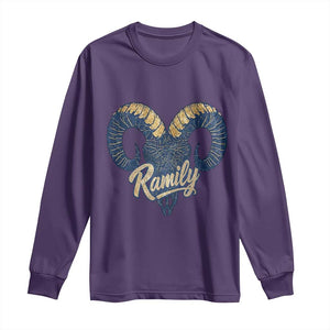 Ramily Bighorn Sheep Skull Ram Lover Vintage Long Sleeve Shirt TS02 Purple Print Your Wear