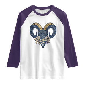 Ramily Bighorn Sheep Skull Ram Lover Vintage Raglan Shirt TS02 White Purple Print Your Wear