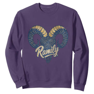 Ramily Bighorn Sheep Skull Ram Lover Vintage Sweatshirt TS02 Purple Print Your Wear