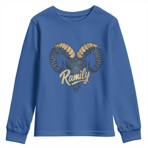 Ramily Bighorn Sheep Skull Ram Lover Vintage Youth Sweatshirt TS02 Royal Blue Print Your Wear