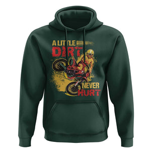 Dirt Bike Hoodie Dirt Never Hurt Motocross Biker TS02 Dark Forest Green Print Your Wear