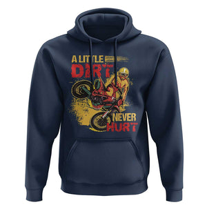 Dirt Bike Hoodie Dirt Never Hurt Motocross Biker TS02 Navy Print Your Wear