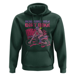Real Girls Ride Dirt Bikes Hoodie Motocross Lovers Gifts For Womens TS02 Dark Forest Green Print Your Wear