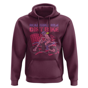 Real Girls Ride Dirt Bikes Hoodie Motocross Lovers Gifts For Womens TS02 Maroon Print Your Wear
