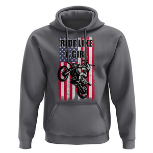 Dirt Bike Ride Like A Girl Hoodie Motocross Lover Biker Girls TS02 Charcoal Print Your Wear