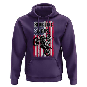 Dirt Bike Ride Like A Girl Hoodie Motocross Lover Biker Girls TS02 Purple Print Your Wear
