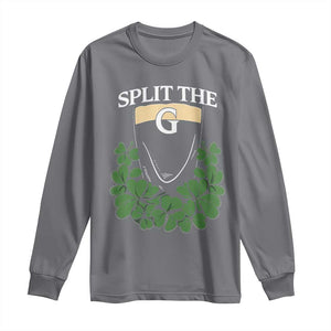Split the G Funny Irish Stout Beer Drinking Game Long Sleeve Shirt St. Patrick’s Day Shamrocks Pub Crawl Crew TS02 Charcoal Print Your Wear