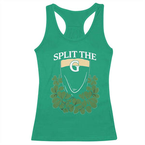 Split the G Funny Irish Stout Beer Drinking Game Racerback Tank Top St. Patrick’s Day Shamrocks Pub Crawl Crew TS02 Irish Green Print Your Wear