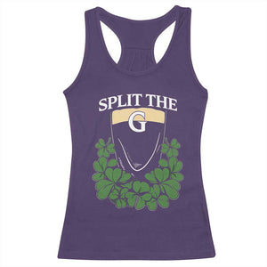 Split the G Funny Irish Stout Beer Drinking Game Racerback Tank Top St. Patrick’s Day Shamrocks Pub Crawl Crew TS02 Purple Print Your Wear