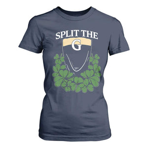 Split the G Funny Irish Stout Beer Drinking Game T Shirt For Women St. Patrick’s Day Shamrocks Pub Crawl Crew TS02 Navy Print Your Wear