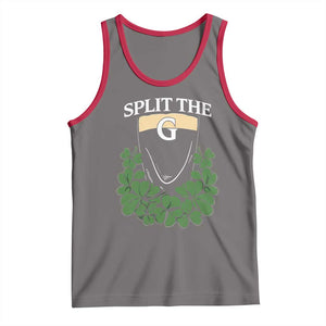 Split the G Funny Irish Stout Beer Drinking Game Tank Top St. Patrick’s Day Shamrocks Pub Crawl Crew TS02 Deep Heather Red Print Your Wear