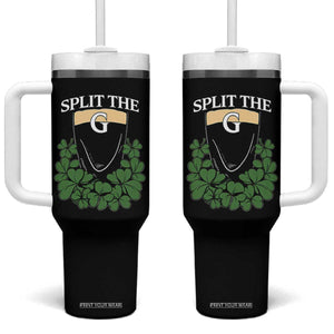 Split the G Funny Irish Stout Beer Drinking Game Tumbler With Handle St. Patrick’s Day Shamrocks Pub Crawl Crew TS02 One Size: 40 oz Black Print Your Wear