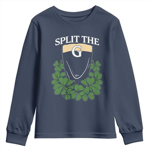 Split the G Funny Irish Stout Beer Drinking Game Youth Sweatshirt St. Patrick’s Day Shamrocks Pub Crawl Crew TS02 Navy Print Your Wear