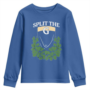 Split the G Funny Irish Stout Beer Drinking Game Youth Sweatshirt St. Patrick’s Day Shamrocks Pub Crawl Crew TS02 Royal Blue Print Your Wear