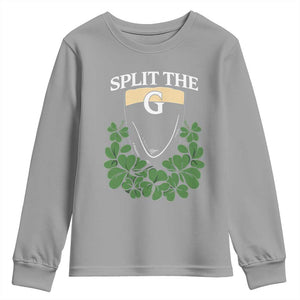 Split the G Funny Irish Stout Beer Drinking Game Youth Sweatshirt St. Patrick’s Day Shamrocks Pub Crawl Crew TS02 Sport Gray Print Your Wear