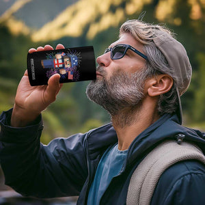 4th of July Gamer 4 in 1 Can Cooler Tumbler Uncle Sam Pixels Gaming Celebrate Independence Day TS02 Print Your Wear