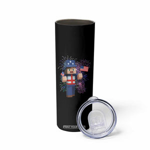 4th of July Gamer Skinny Tumbler Uncle Sam Pixels Gaming Celebrate Independence Day TS02 Print Your Wear