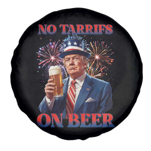 Funny Trump 4th of July Spare Tire Cover No Tariffs On Beer Drinking USA Patriotic 2025 TS02 Print Your Wear
