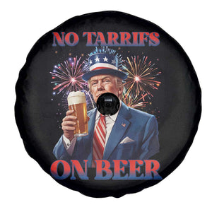 Funny Trump 4th of July Spare Tire Cover No Tariffs On Beer Drinking USA Patriotic 2025 TS02 Print Your Wear