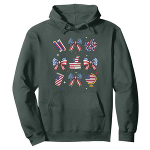 4th of July Teacher Student Hoodie Patriotic Teaching Learning Retro Coquette TS02 Dark Forest Green Print Your Wear