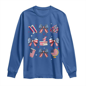 4th of July Teacher Student Long Sleeve Shirt Patriotic Teaching Learning Retro Coquette TS02 Royal Blue Print Your Wear