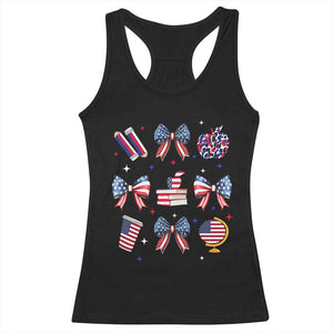 4th of July Teacher Student Racerback Tank Top Patriotic Teaching Learning Retro Coquette TS02 Black Print Your Wear