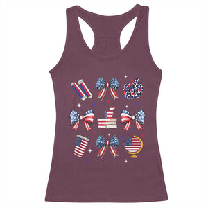 4th of July Teacher Student Racerback Tank Top Patriotic Teaching Learning Retro Coquette TS02 Maroon Print Your Wear